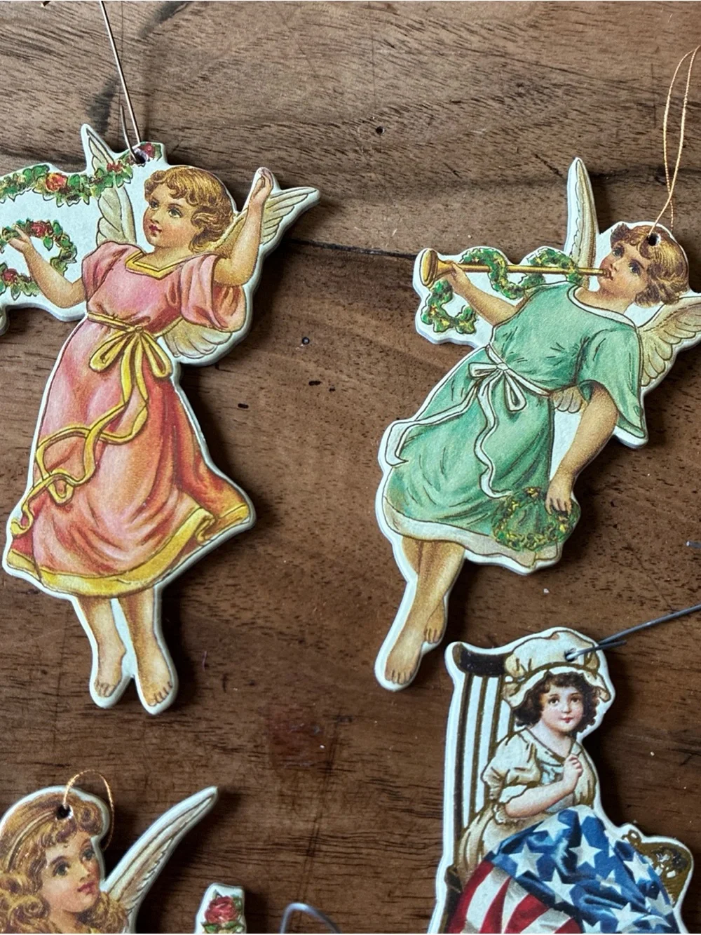 Merrimack Ornament Lot of 9 Patriotic and Angels